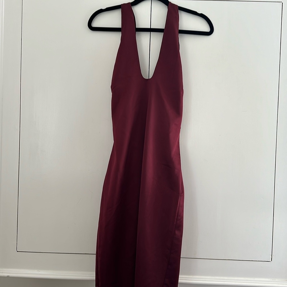 Jason Wu Red Sheath Cocktail Dress with Halter Neckline
